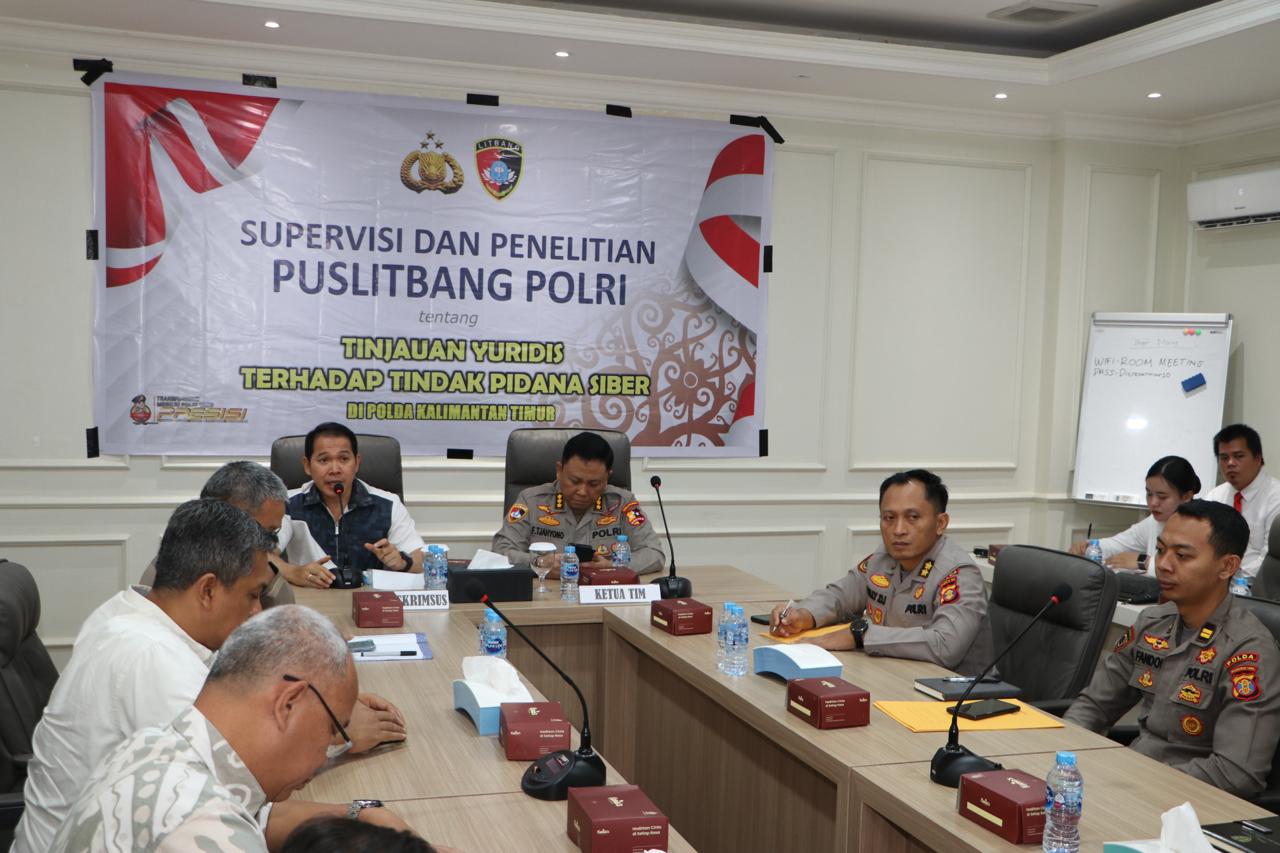 Puslitbang Polri Gelar Supervisi dan Penelitian Siber di Polda Kaltim