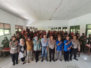 Gandeng PT. Pama Persada Nusantara, Satlantas Polres Kukar Sosialisasi di SMK Tunas Etam Desa Bangun Rejo