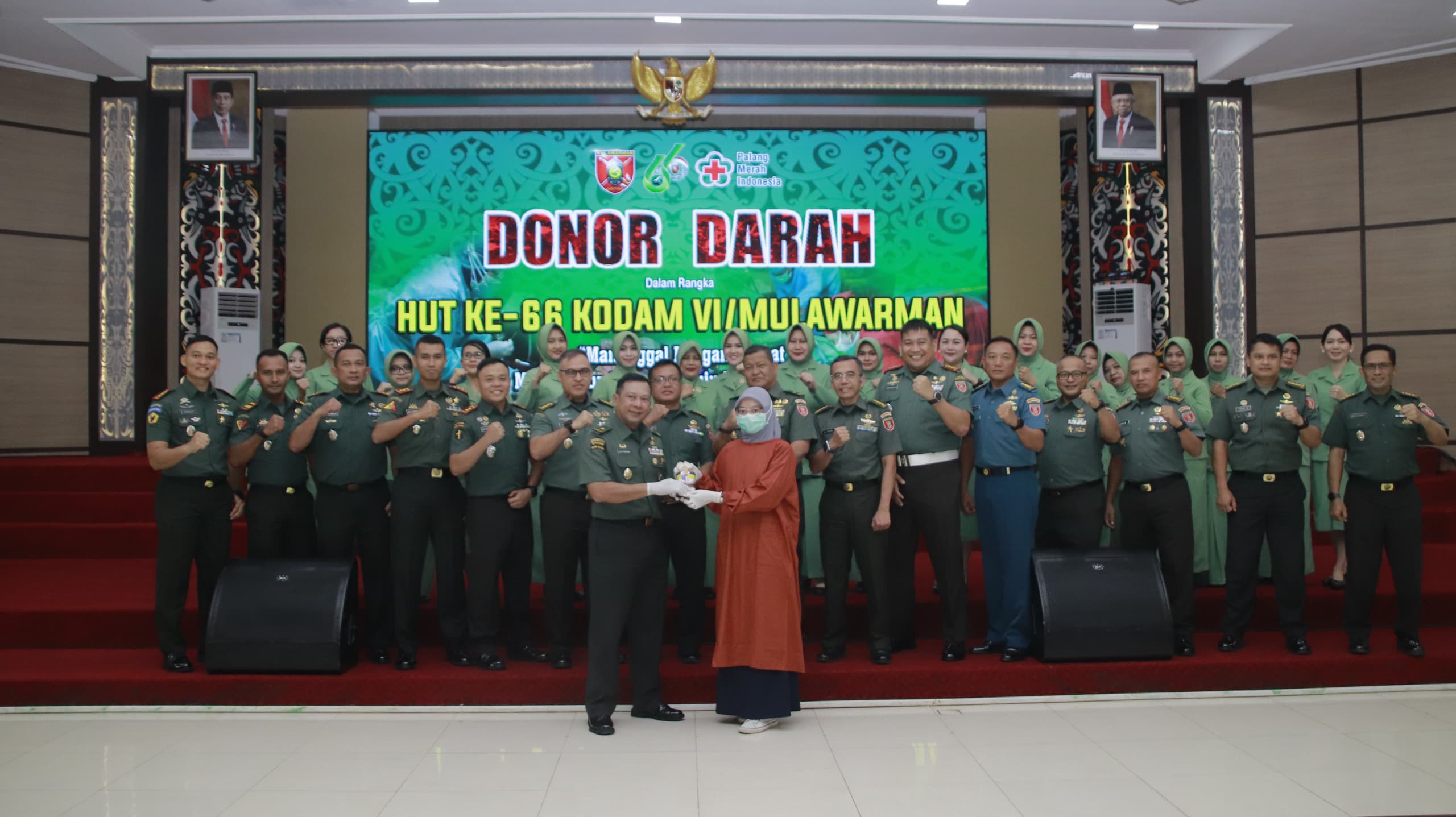 Donor Darah Serentak di Satuan Jajaran Kodam VI/Mulawarman Peringati HUT ke-66 Kodam VI/Mulawarman