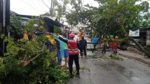 Brimob Kaltim Tunjukkan Aksi Cepat Evakuasi Pohon Tumbang di Balikpapan