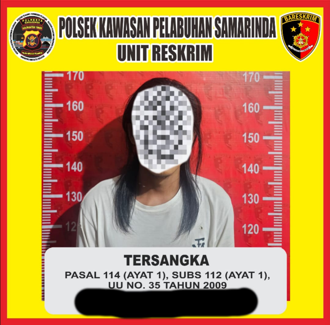 Polsek Kawasan Pelabuhan Samarinda Amankan Pengedar Narkoba dengan Sabu-Sabu 1,15 Gram