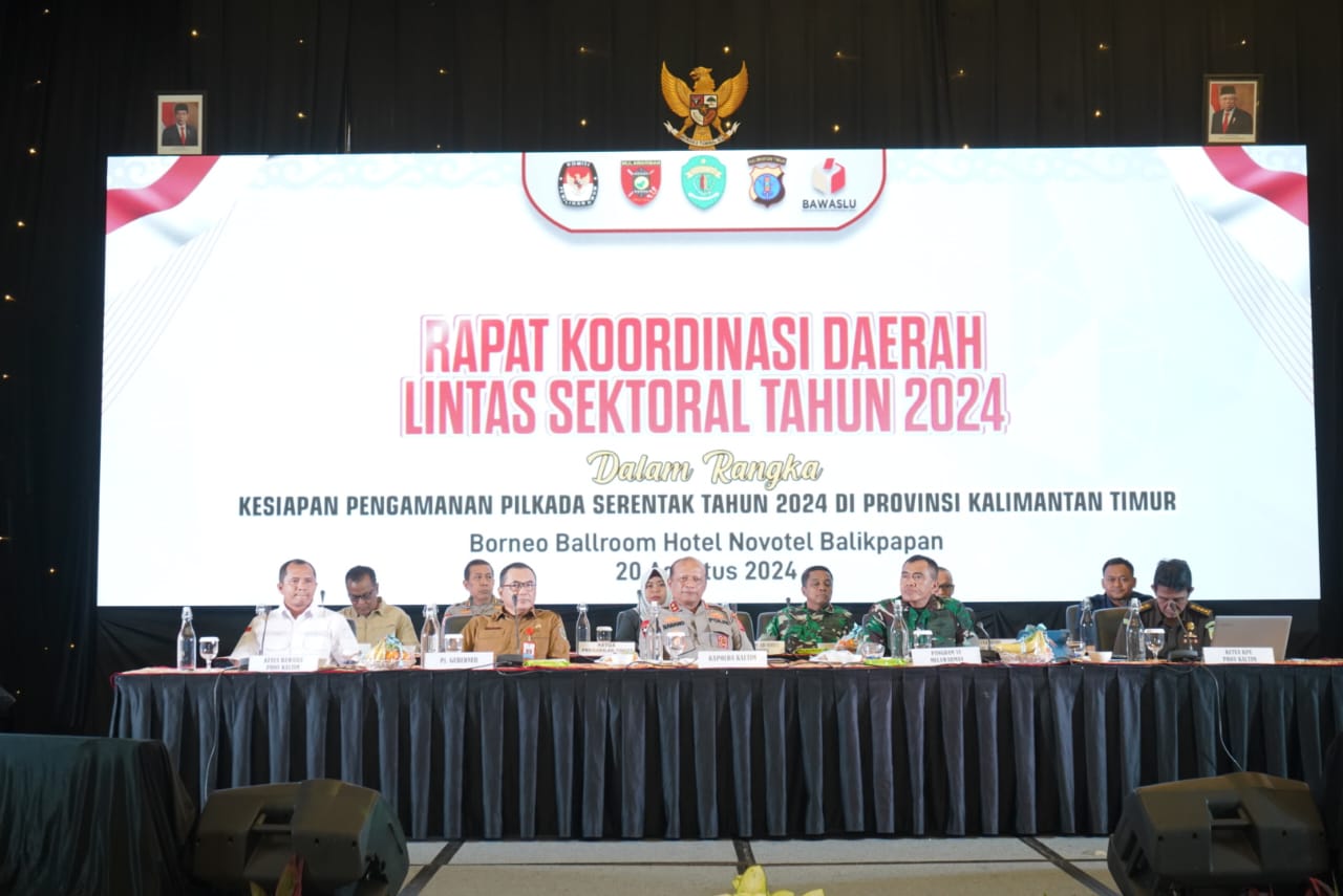 Kapolda Kaltim Hadiri Rapat Koordinasi Lintas Sektoral Bahas Pengamanan Pilkada Serentak 2024