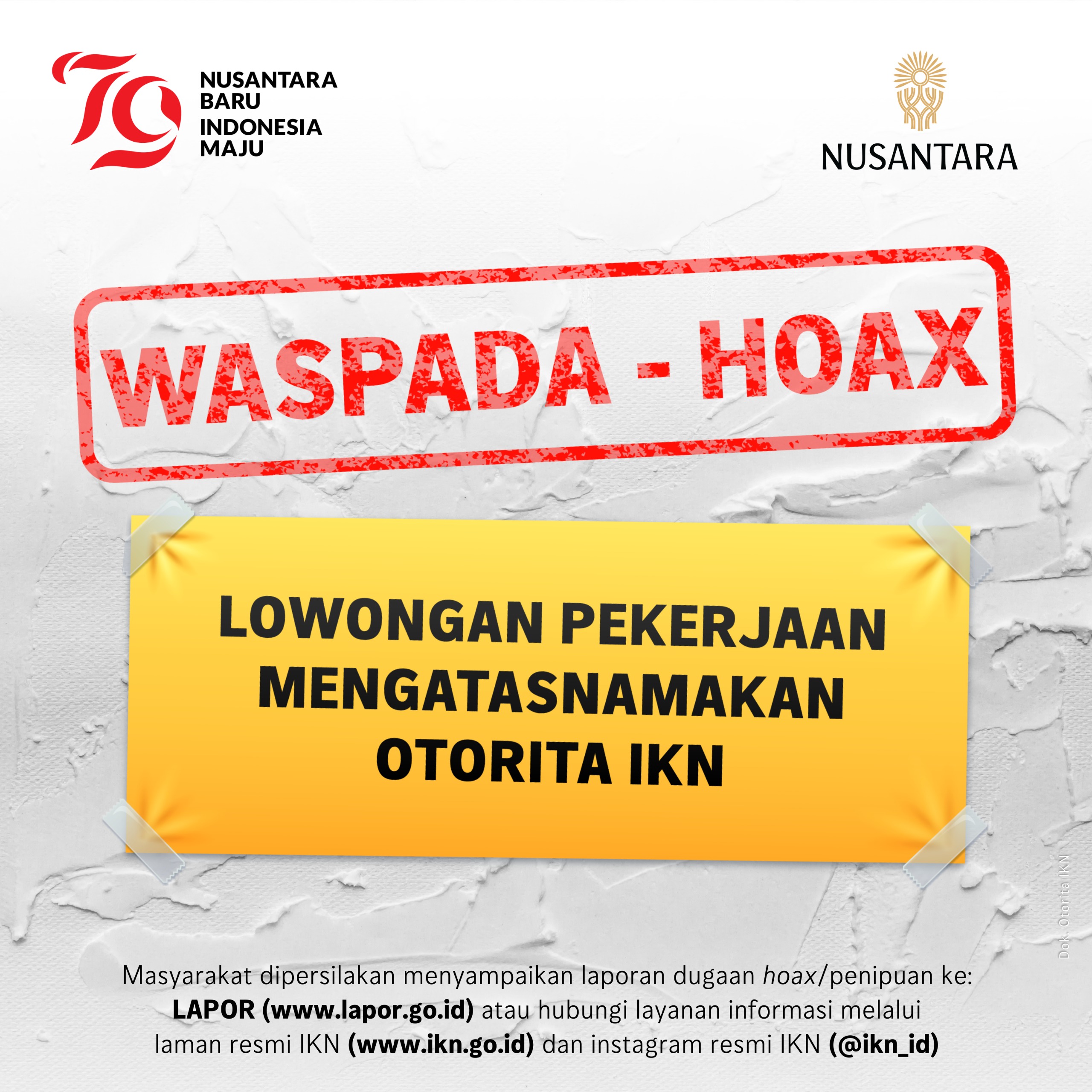 Waspada Hoax Lowongan Kerja Mengatasnamakan Otorita IKN!