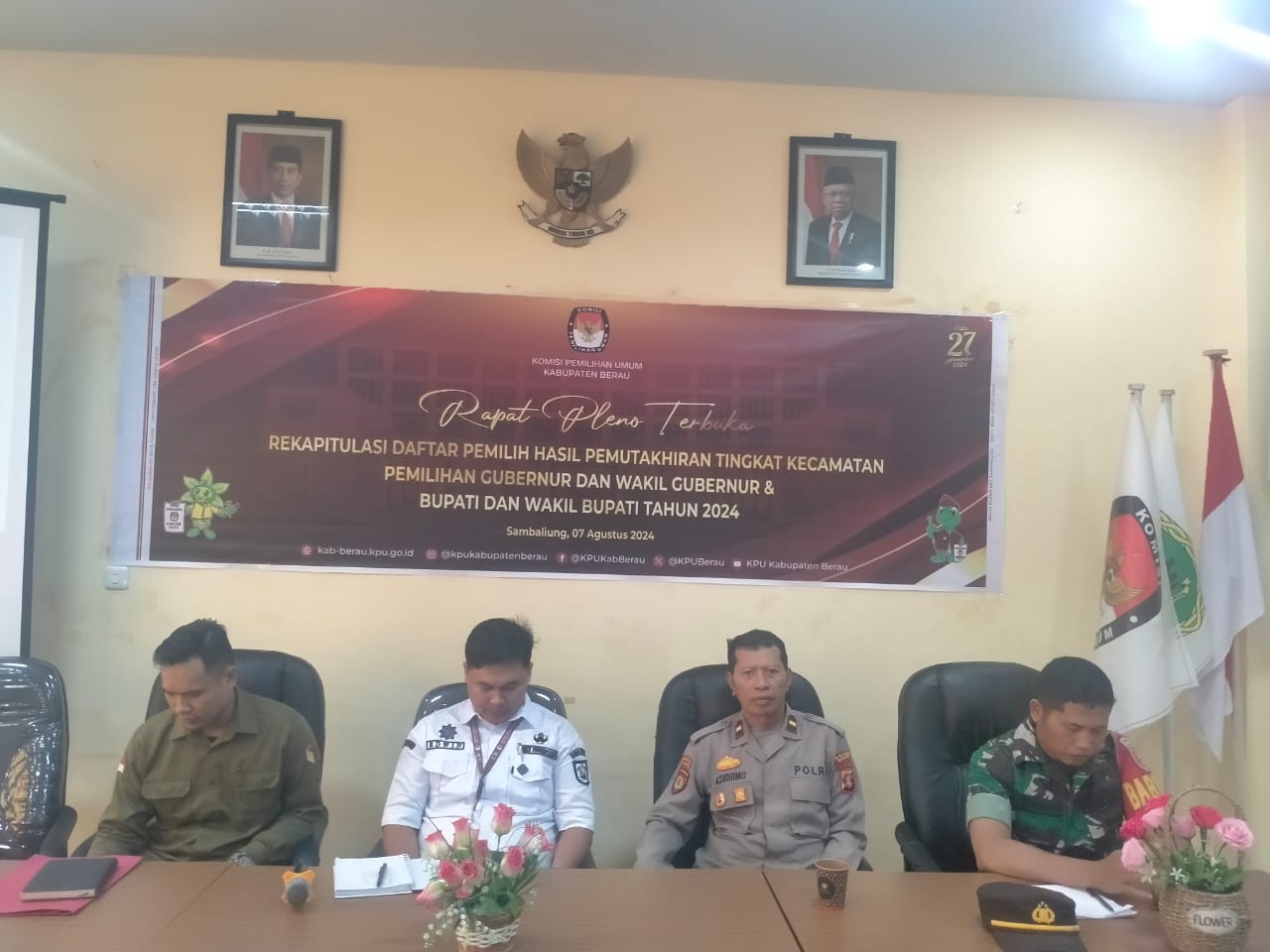 Wakapolsek Sambaliung Hadiri Rapat Pleno Terbuka Rekapitulasi Daftar Pemilih Pilkada 2024